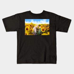 Banana Fish - Ash and Eiji in The Sunflower Field Kids T-Shirt